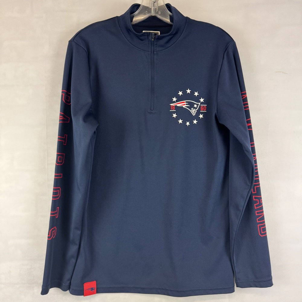 NFL New England Patriots‎ Quarter Zip Pullover Man's Small Navy Team Apparel